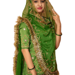 Forest Green Sikhiya Work Rajputi Poshak Set (Unstitched) | Traditional Real Work, Bamber Satin | Jaipurio Ethnic Wear